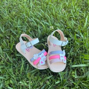 Girls' Multi-Color Flower Strap Sandals - Kids Shoes